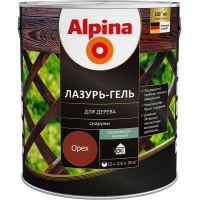 Alpina Lasur-Gel Лазурь-гель для древесины шелковисто-матовая орех (2,5 л)