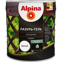 Alpina Lasur-Gel лазур-гель для деревини шовковисто-матова біла (2,5 л)